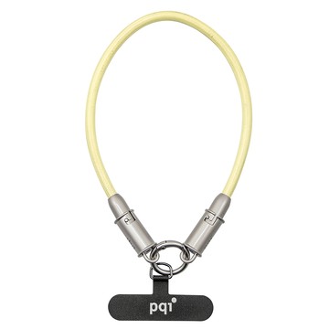pqi 勁永 qable Type-C-C 手機掛繩兩用充電線 c120  30cm  淺黃色  1條