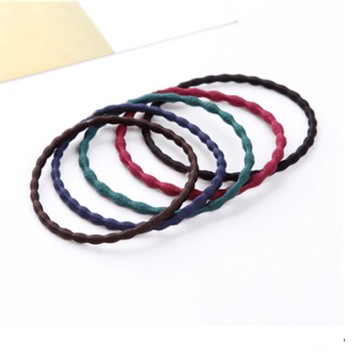 Hera  純色彈力細款藕結髮圈/髮束(五入組)不挑色