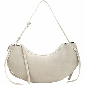 YUZEFI LARGE FORTUNE COOKIE 絨面麂皮手提/肩背腋下包(灰色)