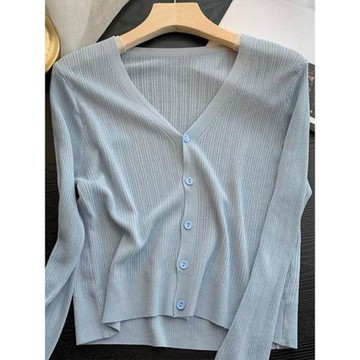 南油設計師自留款冰絲防曬針織開衫外套女夏季披肩空調罩衫上衣薄