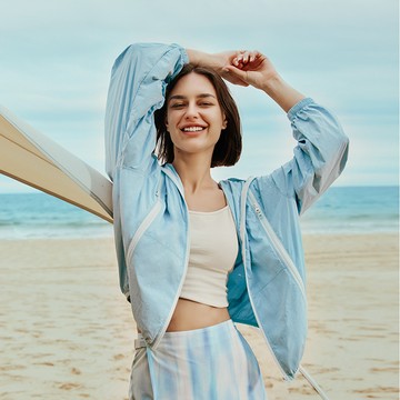 OhSunny 女士輕便防曬寬鬆夾克速乾透氣外套防紫外線 UPF50