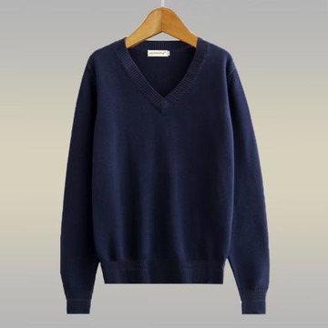 秋冬純色長袖毛衣男女同款厚款V領針織衫毛線上衣打底衫潮流男裝