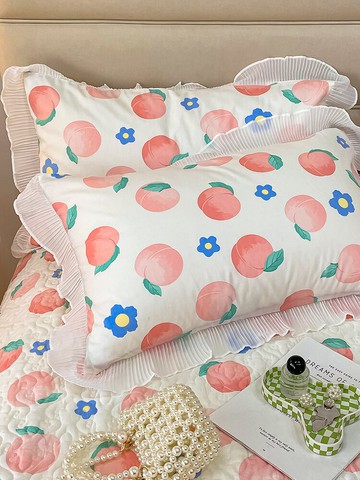 ins純棉網紅枕頭套女100全棉加厚花邊枕芯內膽套大號48x74 一對裝