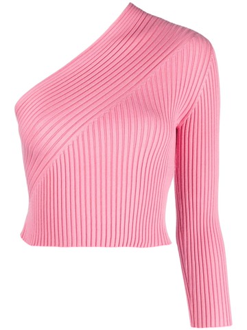 AERON - Zero knitted one-shoulder top - women - Polyester/FSC Viscose - S - Pink