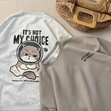 【MasCool】NOT MY CHOICE大學T 大學踢 絨毛內裡 男女同款 衛衣 大學Tee 寬鬆 長袖上衣 長袖T