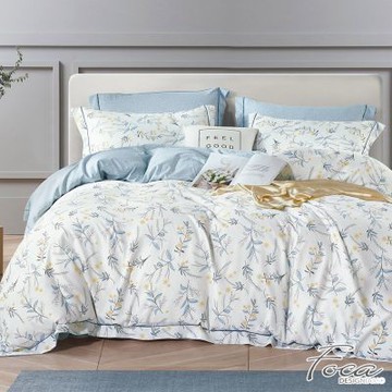 FOCA夏末之晨-黃 雙人-3M專利吸濕排汗天絲四件式兩用被床包組