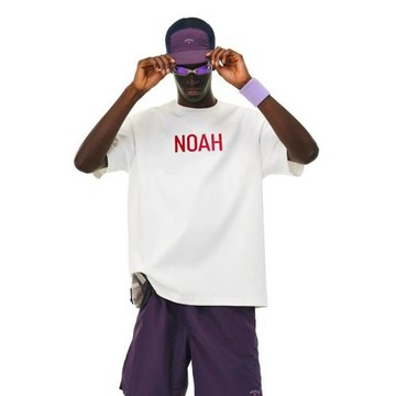 NOAH MARS小眾潮牌簡約紅logo高級美式休閑百搭抗菌全棉短袖T恤男