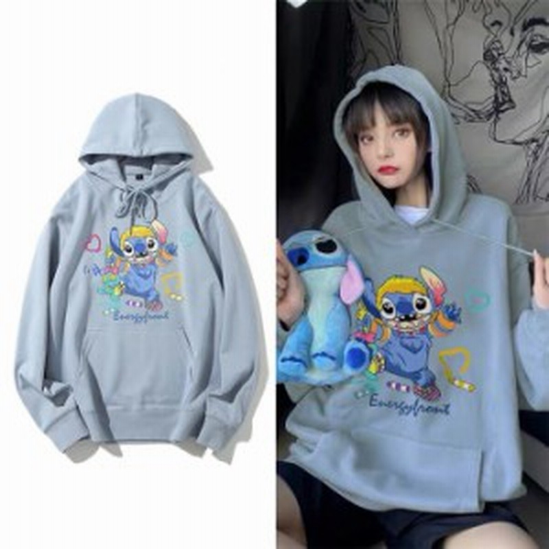 Stitch パーカー Disney ペアルック カップル フード付き ステッチ トレーナー スウェット ディズニー 厚手 薄手 男女兼用 お揃い トッ 通販 Lineポイント最大get Lineショッピング