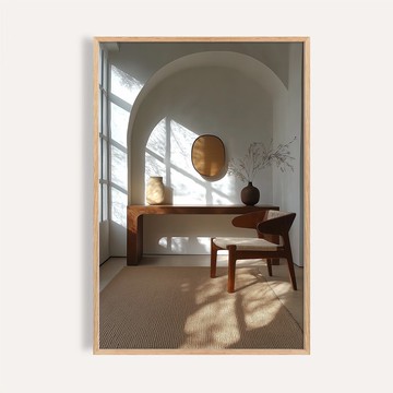 光影下的靜謐室語 Serenity in Shadows / 極簡室內光影攝影掛畫