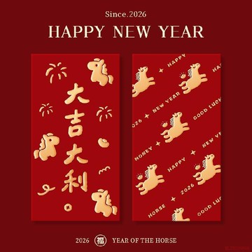 甄選好物🌈2026新款馬年紅包卡通創意個性可愛小紅包利是封高檔燙金新年春節 馬年紅包 新年紅包 新款紅包 燙金紅包 紅包