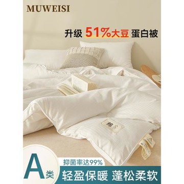 高端A類全棉純棉大豆纖維被子加厚保暖冬被單人春秋被棉被芯四季