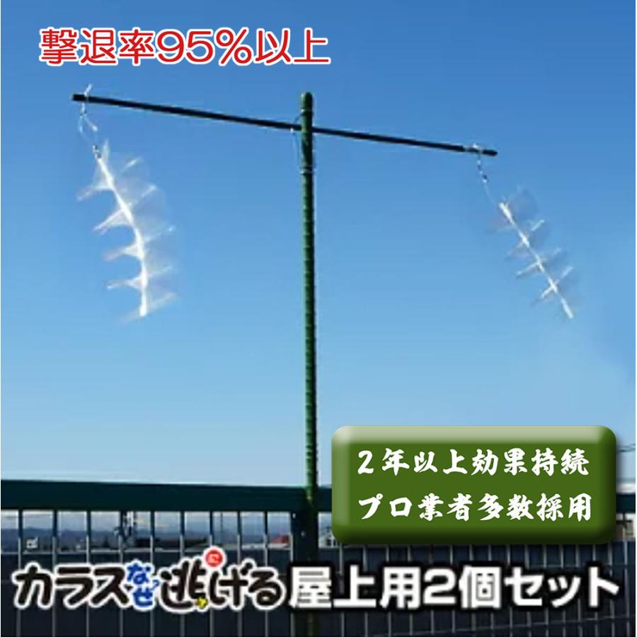 カラスなぜ逃げる? 屋上用２個セット 撃退率95％以上 便利グッズ カラス 撃退 カラス対策 屋上 ベランダ ゴミ置き場