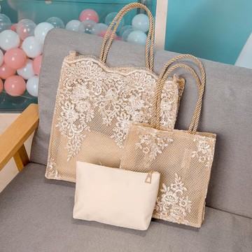 蕾絲包新款女包手提包購物袋鏤空沙灘包復古刺繡單肩包托特旅游包