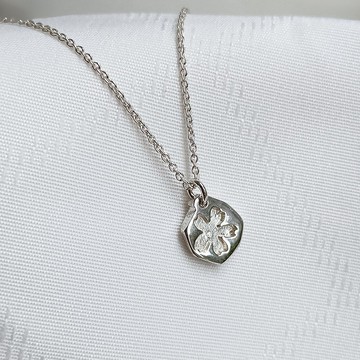 【春天來了】落櫻系 -櫻花印- 櫻花項鍊 925純銀 手作飾品