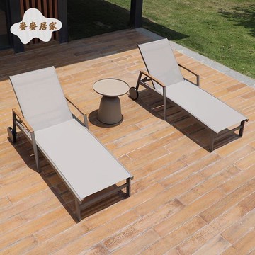 【臺灣公司 可打統編】免運 沙灘椅 躺椅 戶外庭院民宿酒店沙灘泳池民宿庭院躺椅防水防曬特斯林網布躺床 可開發票 全館五折 工廠現貨直銷 新品特價 m10025