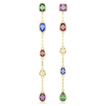【Swarovski 施華洛世奇】Imber 水滴形耳環(混合式切割 漸層色 鍍金（金色飾面）)(5753289)