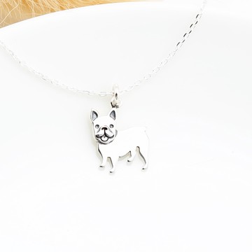 【Angel & Me】法鬥 法國鬥牛犬 狗 s925 純銀 項鍊 情人節 送禮