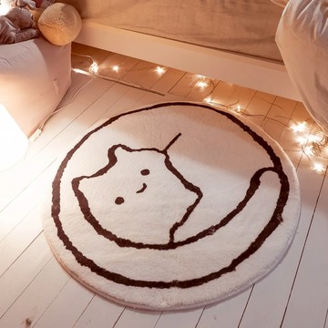 棉床本舖｜大圓/長條絨毛地墊 ❱ 療癒可愛 多款可選 - 大圓款/圓形貓