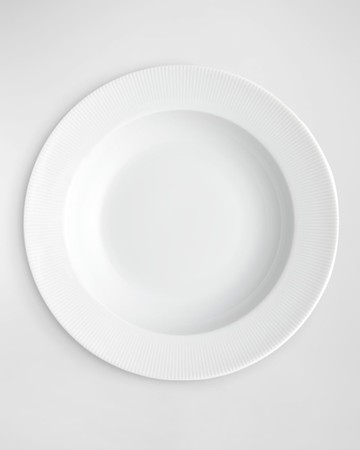 Eventail Set Of 4 Rimmed Pinstripe Soup Plates - 8.5"
