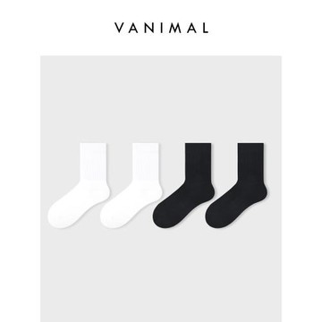 搭配樂福鞋襪子女中筒純棉白色短筒純色夏季配小皮鞋的黑色春秋款