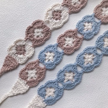 【花磚髮帶 】手工鉤織髮帶