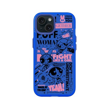 iPhone 15 Clear 激光藍 - The Powerpuff Girls 飛天小女警 - 女孩的力量海報款