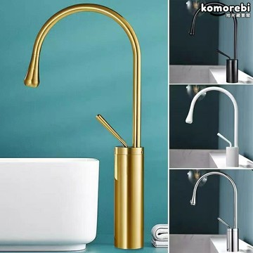 【加高可旋轉】面盆水龍頭 浴室水龍頭 洗手盆水龍頭 冷熱水龍頭 洗臉盆龍頭 加高設計 360度旋轉 冷熱兩用 精銅主體 工廠直供