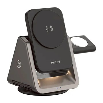 PHILIPS 飛利浦 黑金剛三合一磁吸充電座 原廠保固  黑色  1個