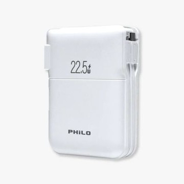 【PHILO飛樂】行動電源 10000mAh  口袋萬用快充 雙線TC+LT