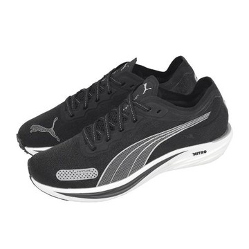 Puma 慢跑鞋 Liberate Nitro 2 Wns 女鞋 黑 白 短跑 回彈  377316-01