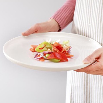 跨越純白陶瓷北歐牛排盤點心日式盤盤子菜盤早餐盤西餐盤家用圓盤