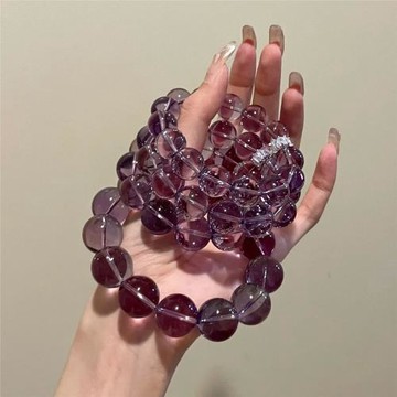 【冰鎮葡萄】天然紫水晶手串12mm九紫離火運手鏈送閨蜜好友