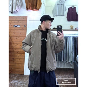 Nor.116 厚磅側邊大拉鍊口袋連帽羽絨外套-咖《NOR6406116》