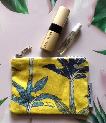 aLoveSupreme /南非文青手繪多彩零錢包/黃色棕櫚樹