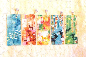 繪本世界風格書籤 5 枚組