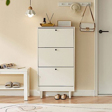 林氏木業小方糖系列薄型三層翻門高腳鞋櫃 MI3N (H014390361)