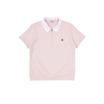 FILA 女短袖POLO衫-粉紅 5POA-1421-PK