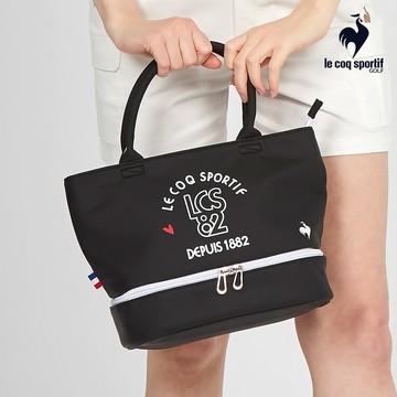【LE COQ SPORTIF GOLF公雞高爾夫】黑色雙層簡約球車包/手提袋/保冷袋 QLT0J542