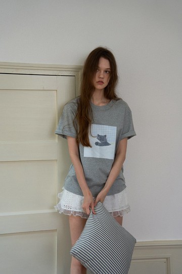 插畫師合作款 小兔和貓咪短袖T恤