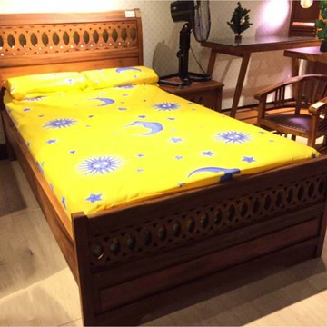 【吉迪市100%全柚木家具】UNC1-50A 柚木典雅造型床架組-單人