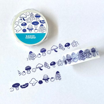 隨性小蘑菇和紙膠帶 15mm / original masking tape/マステ,美紋紙膠帶,文房具,文具,ステーショナリー,紙もの,紙膠帶,貼紙
