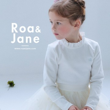 韓國專櫃 RoanJane 褶邊小立領白上衣