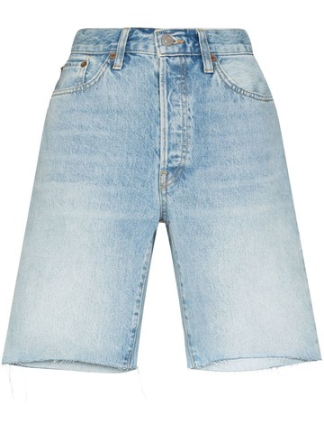 RE/DONE - 90's comfy denim shorts - women - Polyester/Organic Cotton/Cotton - 27 - Blue