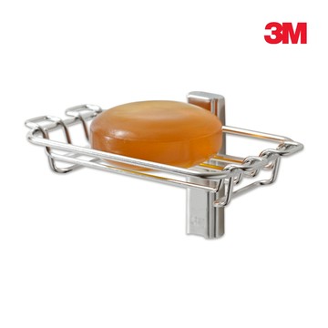 3M 無痕 304金屬防水收納-浴室免鑽 肥皂架