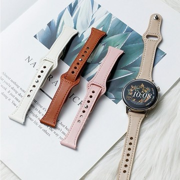 適合於 谷歌 Google Pixel watch 4 3 2 1代 單釘反扣真皮錶帶 時尚氣質錶帶 替換腕帶