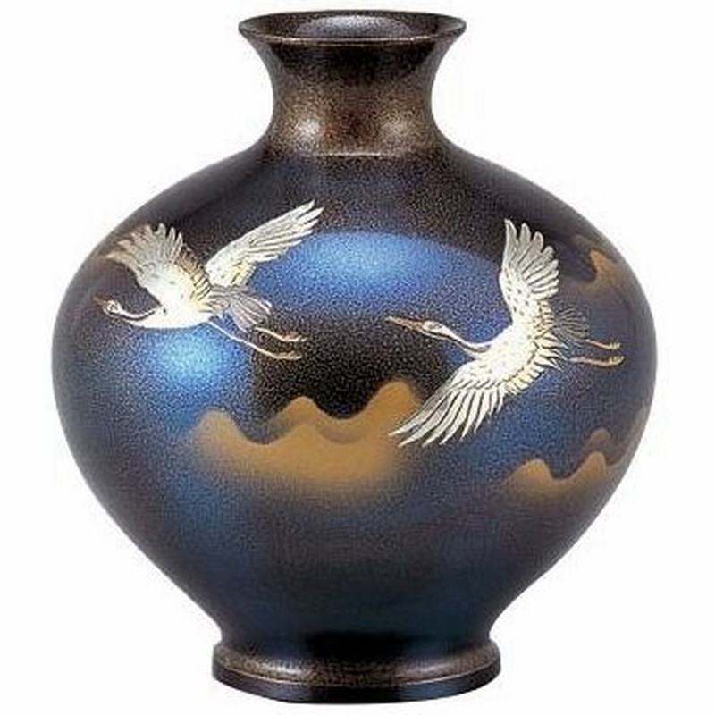 高岡銅器 銅製花瓶 伊井富雄作 福丸形 鶴 95 10 通販 Lineポイント最大0 5 Get Lineショッピング