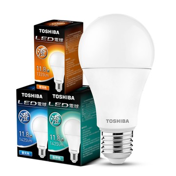 TOSHIBA 4入組 澄系列 LED廣角燈泡  11.8W 高亮省電(晝光色/自然色/燈泡色)