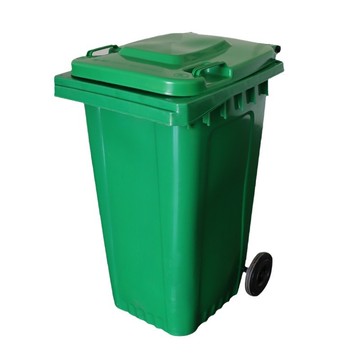 智豪塑料240L綠色帶蓋加厚可掛車環衛垃圾桶小區亭學校工廠垃圾桶[DD080109]