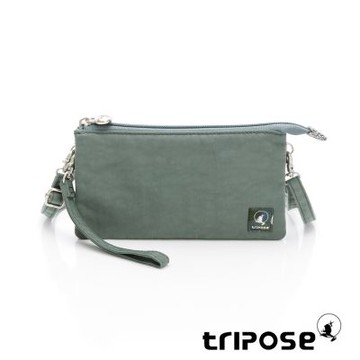 tripose 漫遊系列岩紋簡約微旅手拿側肩包 煙波綠