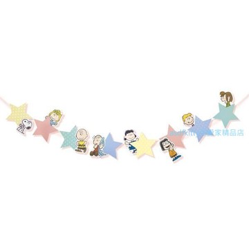 asdfkitty*日本製 史努比 紙製 牆面裝飾品-星星